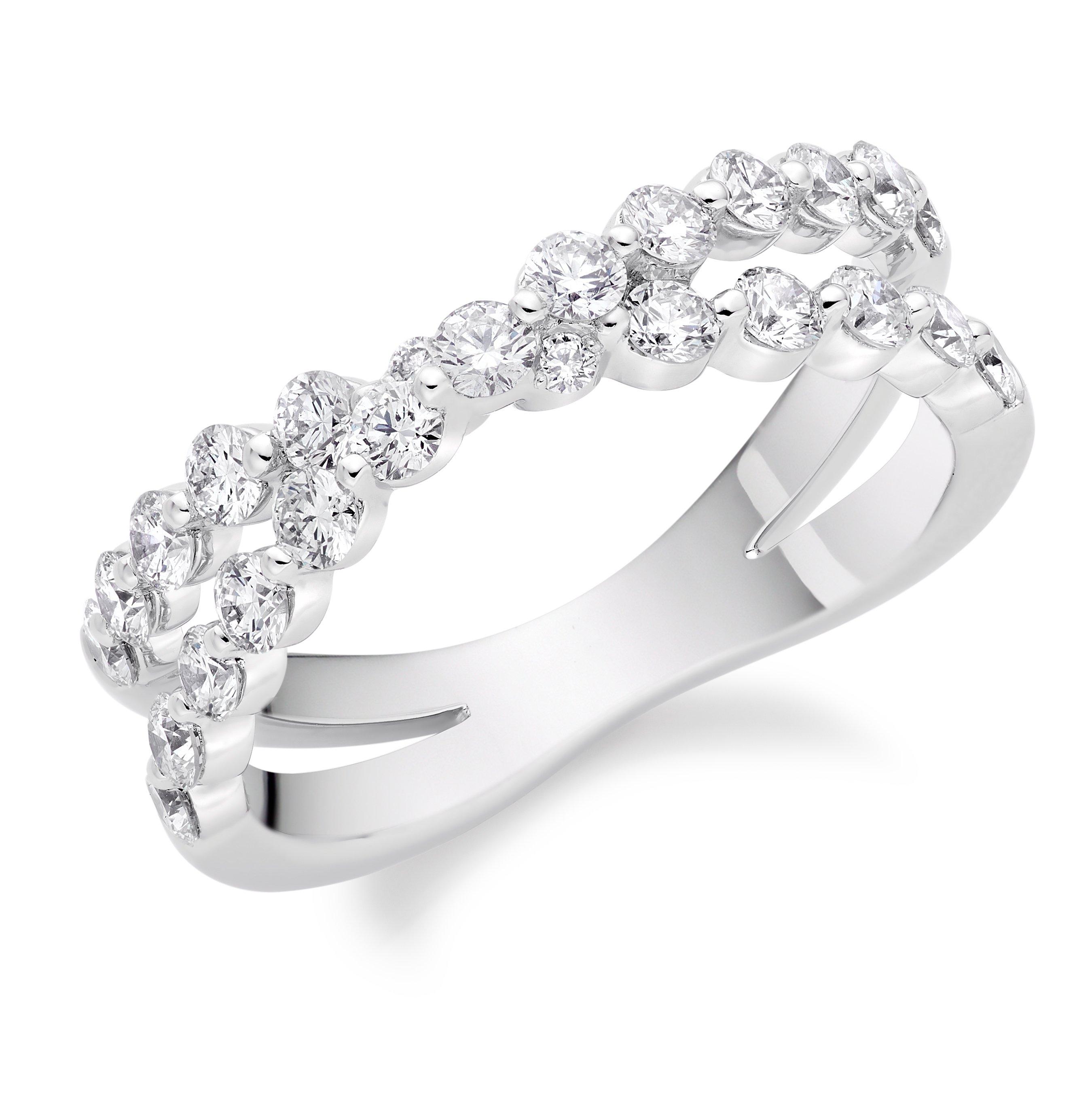 Starlit Platinum Diamond Half Eternity Ring